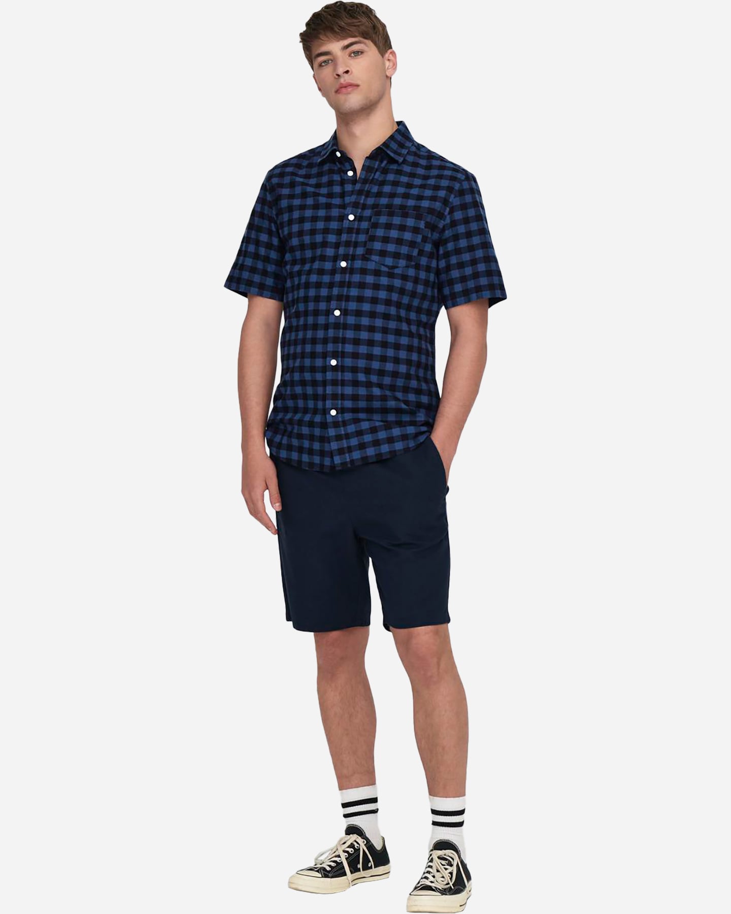 Bermuda ONLY & SONS LINUS CHINO MISTO LINO M - Blu - 3 | Cisalfa Sport